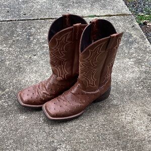 Cavender's Brown Leather Western Boots - Embossed Detail